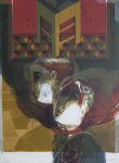 KerrisdaleGallery.com - Stock ID#SA078lv-sn - (untitled) "Interior: Two Women With Chair" by Alvar Sunol Munoz-Ramos - original lithograph, signed by artist and numbered 78/150