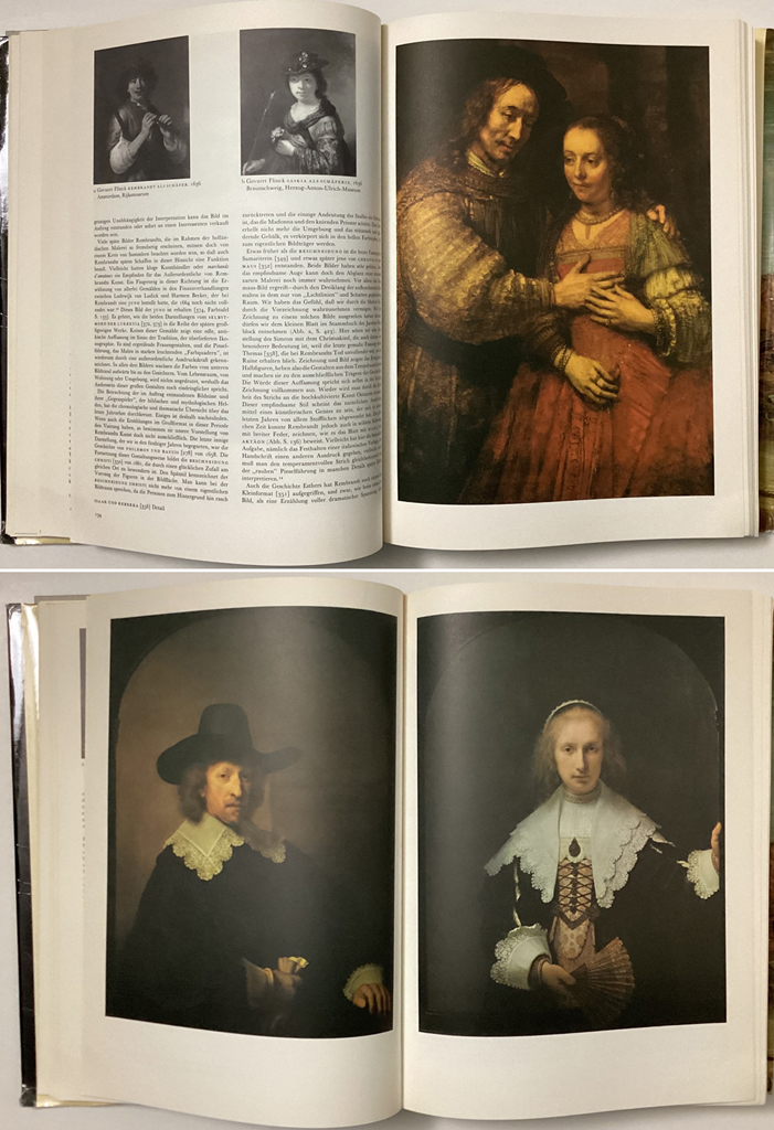 Rembrandt Gemaelde, das Gesamtwerk by Horst Gerson (Rembrandt Paintings, the Complete Works) - Hardcover 1968 German Edition, showing examples of illustrations (available from KerrisdaleGallery.com - Stock ID#GER168bv)