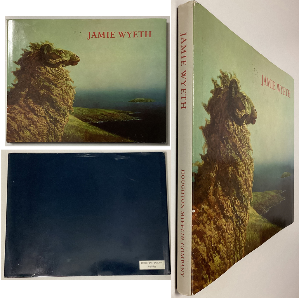 <em>Jamie Wyeth</em> by Jamie Wyeth - Hardcover book, 1980, First Edition ISBN 0395291674 Composite photo to show front, back and spine of book dustcover. (available from KerrisdaleGallery.com - Stock ID#WYE180bh)