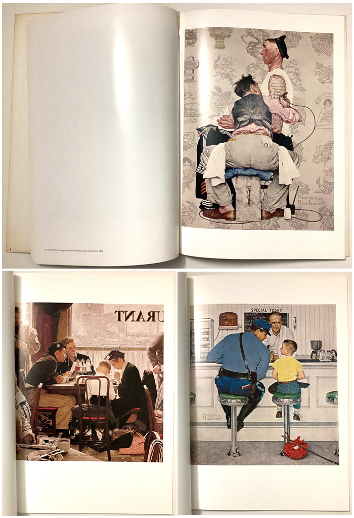 The Norman Rockwell Poster Book by Norman Rockwell (illustrations), Michael Schau (editor) - Watson Guptill Publications, New York, 1976 Softcover oversized book ISBN 10:0823045889 - composite view to show sample content: 20 full color full page posters suitable for framing (available from KerrisdaleGallery.com, Stock ID#ROC276bv)