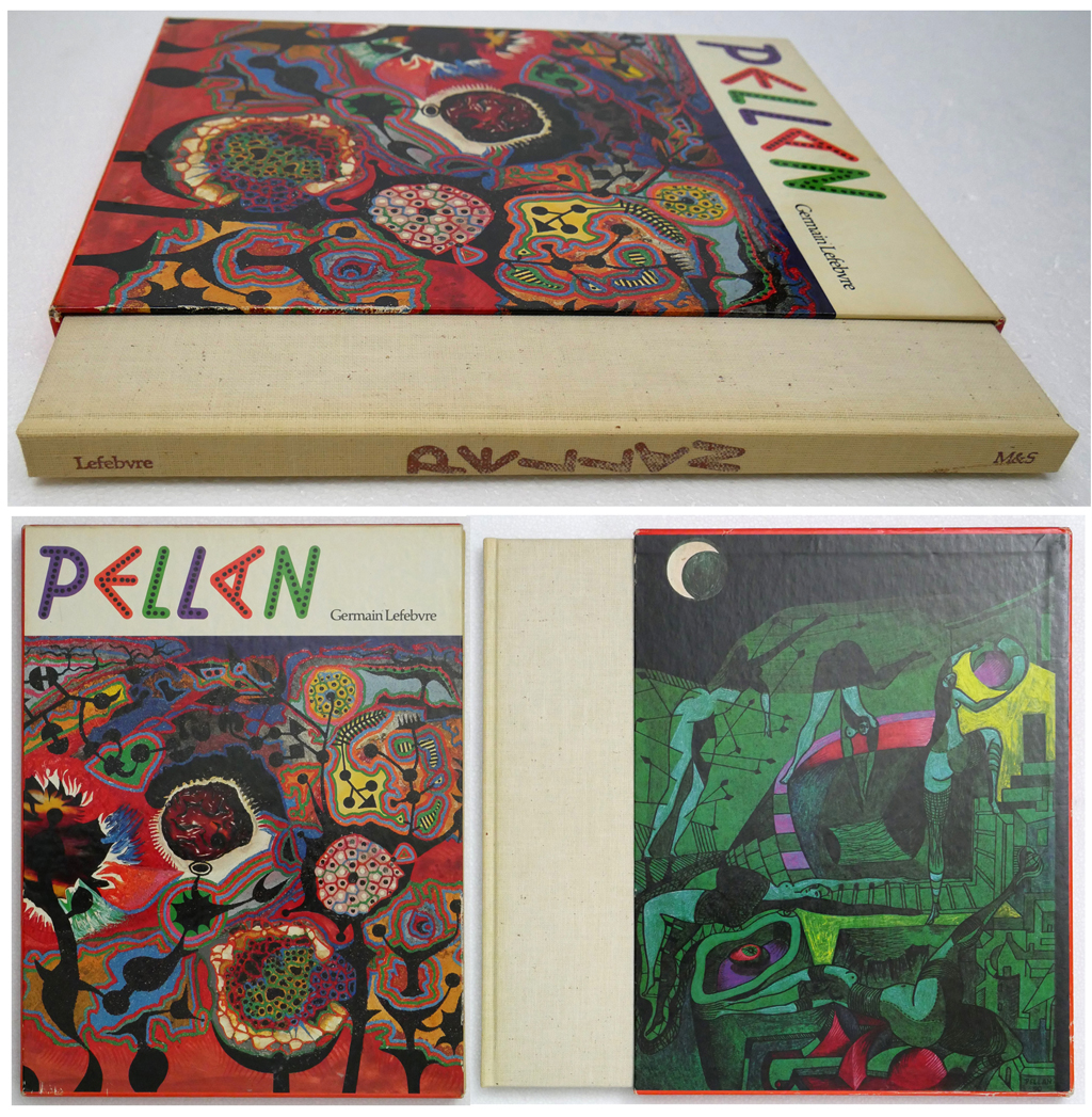 Pellan by Germain Lefebvre (text) and Alfred Pellan (illustrations) - McClelland and Stewart Ltd, Toronto, Canada, 1973 Hardcover book in illustrated slipcover - composite photo, 3 views to show hardcover book in illustrated slipcase, front, back and spine views (available from KerrisdaleGallery.com, Stock ID#PEL173bv)