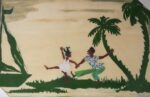 Couple Dancing on Nassau Beach, Bahamas by Beverly Wasile, 1957 original painting (untitled), gouache on paper, signed and dated by the artist (available from KerrisdaleGallery.com, stock ID# WB957ph)