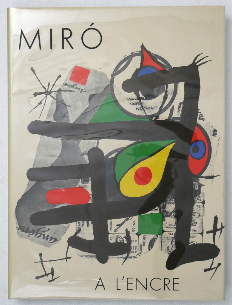 Miro A L'Encre by Yvon Taillandier (text, in French) and Joan Miro (illustrations) – XXe Siecle Paris, 1973 Hardcover book in illustrated dustjacket and blue slipcase, 1st Edition – an extensive presentation of Miro's prints includes two original lithographs and dozens of colour reproductions (available from KerrisdaleGallery.com, Stock ID#MIR172bv)