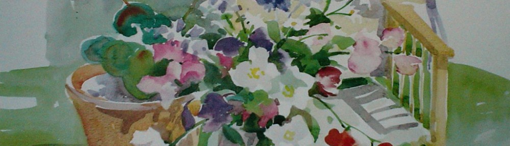 Flowers With Directors Chair by Sarah Bibra
