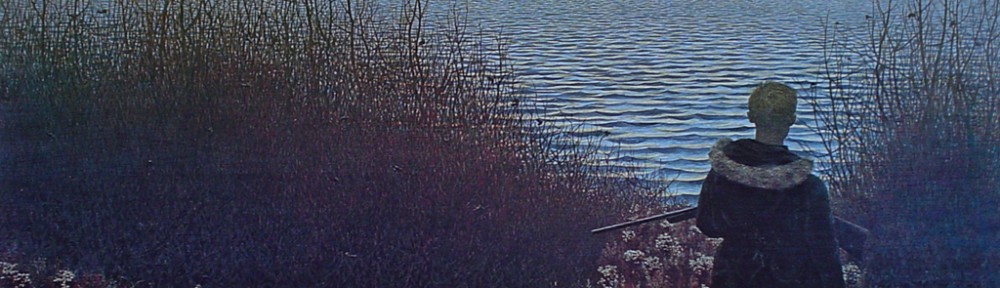Boy, Dog And St John River by Alex Colville
