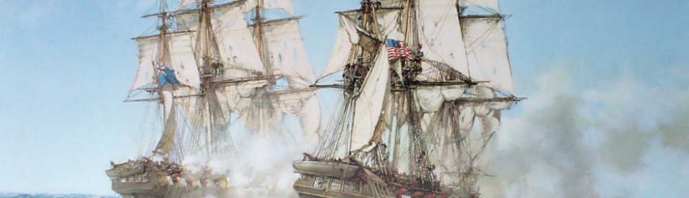 The Action Between Java And Constitution 1812 by Montague Dawson