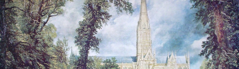 Salisbury Cathedral by John Constable - offset lithograph fine art print