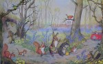 Catching The Bus by Molly Brett - offset lithograph fine art print