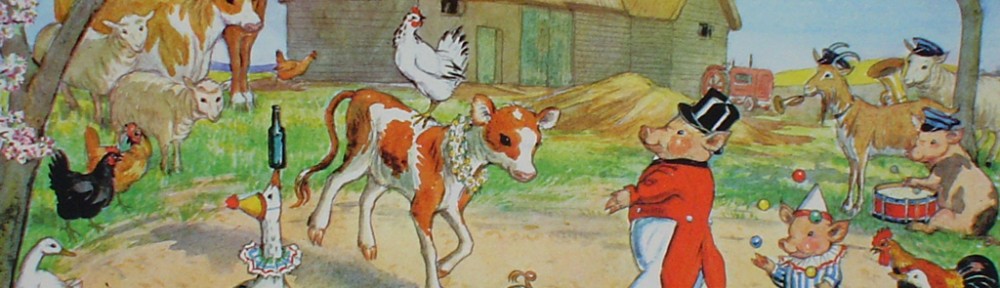 Farmyard Circus by Molly Brett - offset lithograph fine art print