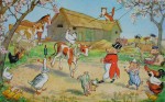 Farmyard Circus by Molly Brett - offset lithograph fine art print
