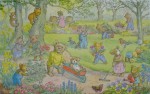 Teddy Bear Garden by Molly Brett - offset lithograph fine art print