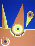 Angled Blue Orange '71 (untitled) by Hendrikus Bervoets - original silkscreen, artist-signed, numbered 20/ 60 and dated 1971 (KerrisdaleGallery.com)