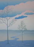 Tree Path Landscape by Key - original silkscreen, hand-signed in pencil by artist