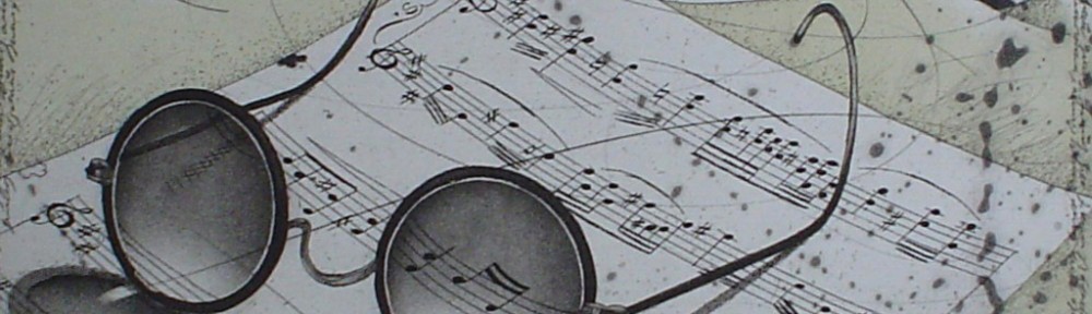 Eyeglasses And Music by Udo Nolte - original etching, signed and numbered 22/ 150