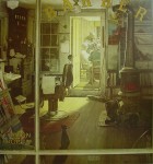 Shuffleton's Barbershop by Norman Rockwell - offset lithograph fine art print