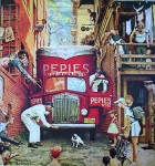The Road Block by Norman Rockwell - offset lithograph fine art print