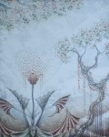 Brown Flower Fans by Heinz Voss, original etching, signed and numbered 7/ 115