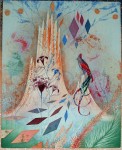 Bird Garden by Heinz Voss, original etching, signed and numbered 4/ 95