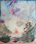 Dragonfly Garden by Heinz Voss, original etching, signed and numbered 61/ 95