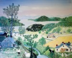 It's A Beautiful World by Grandma Moses (Anna Marie Robertson) - offset lithograph fine art print