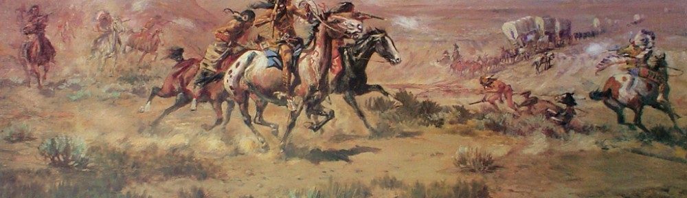 Attack On The Wagon Train 1904 by Charles Marion Russell - offset lithograph fine art print