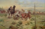 When Horse Flesh Comes High by Charles Russell - offset lithograph fine art print