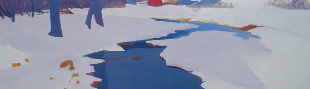 Stream Under The Snow by Ban Shindo - offset lithograph fine art print