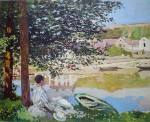 The River, 1868 by Claude Monet - offset lithograph fine art print
