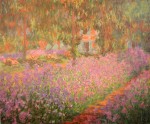 Monet's Garden In Giverny by Claude Monet - offset lithograph fine art print