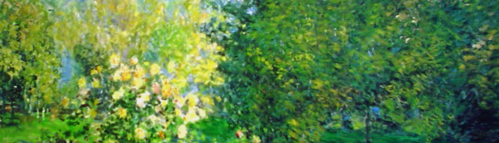 Hoschede's Garden In Montgeron by Claude Monet - offset lithograph fine art print