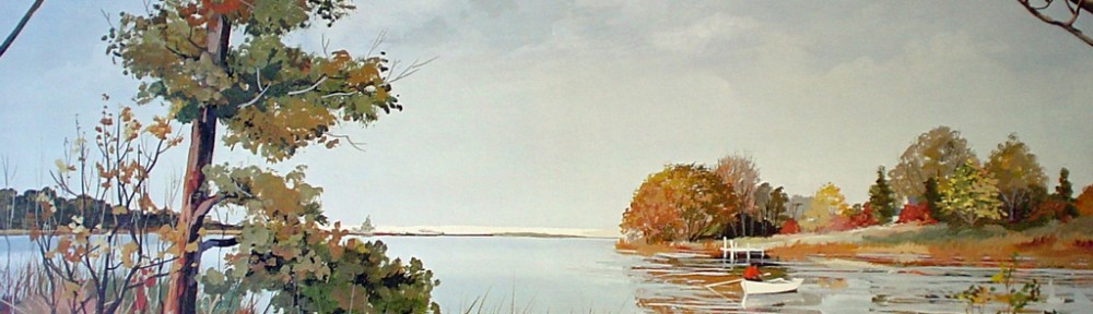 Bay Fishing by Jacqueline Penney - offset lithograph fine art print