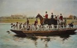 A Day's Hunting, The Ferry by Thomas Blinks - offset lithograph fine art print