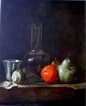 Still Life With Glass Bottle by Jean Baptiste Simeon Chardin - collectable collotype fine art print