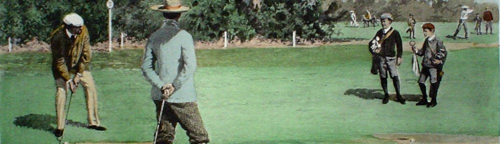 A Long Putt Golfing Scene by A.B. (Arthur Burdett) Frost - offset lithograph fine art print