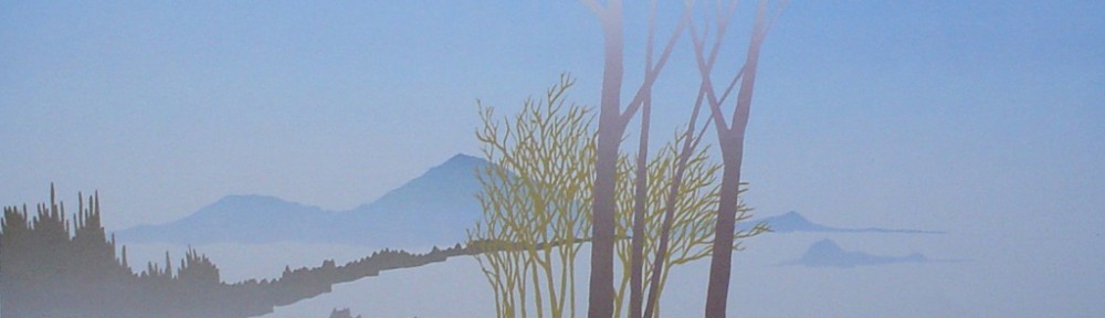 Blue Mountains by Key, local BC artist - offset lithograph fine art print