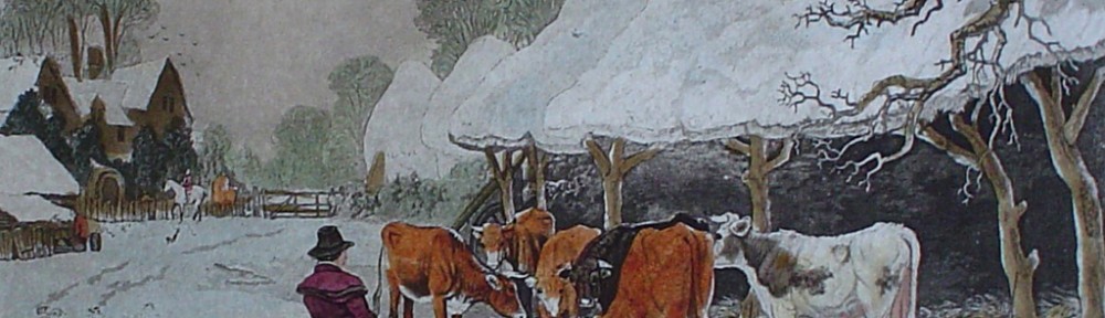 Winter by John Dearman - restrike etching, hand-coloured original print