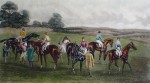 Steeplechase, The Paddock by GC Hunt and Son - restrike etching, hand-coloured original print