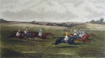 Steeplechase, An Exciting Finish by GC Hunt and Son - restrike etching, hand-coloured