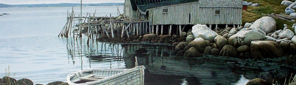 Peggy's Cove, Nova Scotia by Helen Rundell - original lithograph, signed