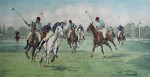 A Backhander Stops A Rush by George Wright - restrike etching, hand-coloured original print