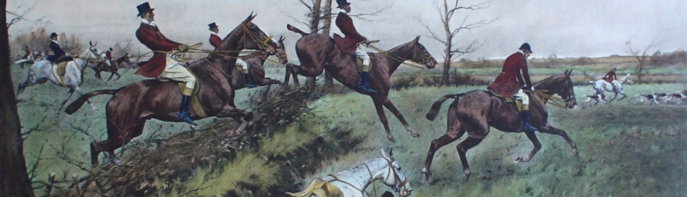 With A Scent Breast-High by George Wright - restrike etching, hand-coloured original print