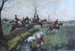 With A Scent Breast-High by George Wright - restrike etching, hand-coloured original print