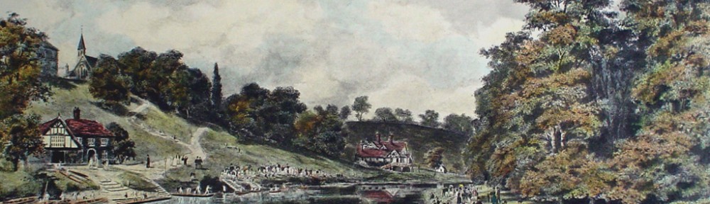Shrewsbury School, The Regatta by Henry Wimbush - restrike etching, hand-coloured original print