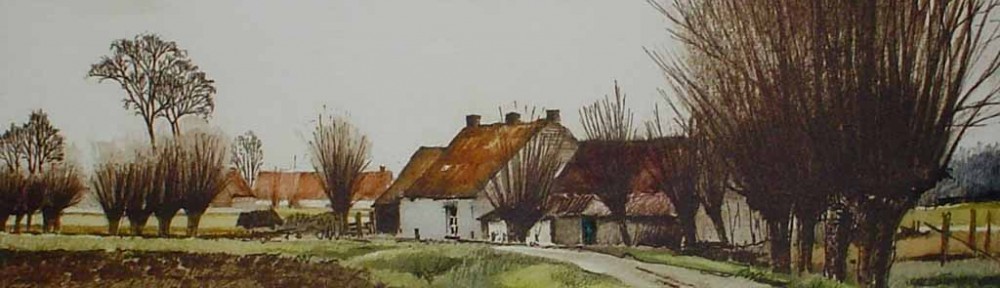 Chemin Des Gaules by Roger Hebbelinck - original hand-coloured etching, signed and numbered 116/ 350