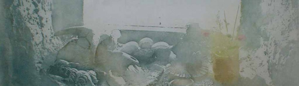 Hebridean Windowsill/ Egg by Donald Wilkinson - original lithograph, signed and numbered 4/ 90