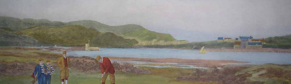 The Putting Green by Douglas Adams - offset lithograph vintage fine art reproduction