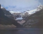 Lake Louise by Leyda Campbell, signed and titled by artist, numbered 138/350 - offset lithograph limited edition print fine art reproduction of an acrylic painting of Lake Louise, Banff, Alberta