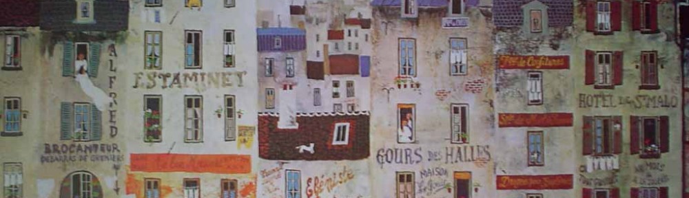 Au Bon Muscadet by Michel Delacroix - offset lithograph reproduction vintage fine art print