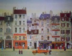Au Bon Muscadet by Michel Delacroix - offset lithograph reproduction vintage fine art print