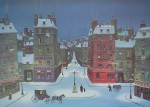 Nuit De Decembre by Michel Delacroix - offset lithograph reproduction vintage fine art print